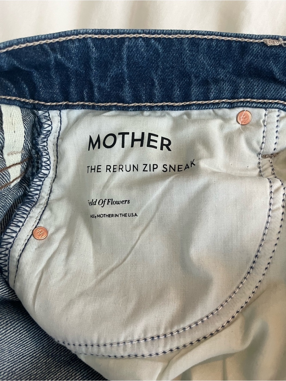 Mother The Rerun Zip Sneak High-Rise Wide-Leg in Field of Flowers - Picture 8 of 8